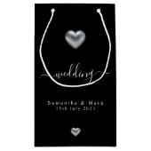 Simple moderne Silver Heart Mariage Petit sac cade (Dos)