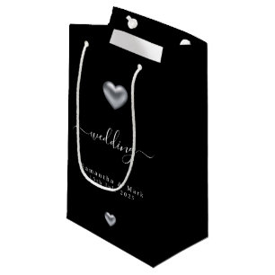 Simple moderne Silver Heart Mariage Petit sac cade