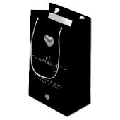 Simple moderne Silver Heart Mariage Petit sac cade (Dos Angle)