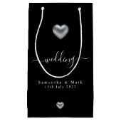 Simple moderne Silver Heart Mariage Petit sac cade (Devant)