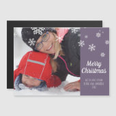 Simple moderne Snowflake Joyeux Carte photo de Noë (Devant / Derrière)