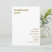 Simple moderne Type Bachelorette Party Invitation (Debout devant)