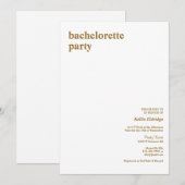 Simple moderne Type Bachelorette Party Invitation (Devant / Derrière)