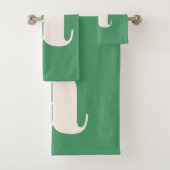 Simple moderne vert gras rétro Monogramme initial (En situation)