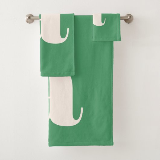 Simple moderne vert gras rétro Monogramme initial (En situation)