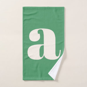Simple moderne vert gras rétro Monogramme initial