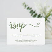 Simple moderne vert Script RSVP sans mailing (Debout devant)