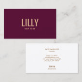 Simple moderne Vin de Bourgogne Carte de visite de (Devant / Derrière)