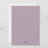 Simple moderne violet Faire-part de mariage de lav (Dos)