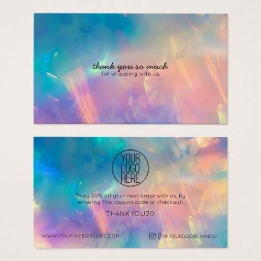 Simple moderne VOTRE LOGO ICI Remise Clients (Devant & derrière)