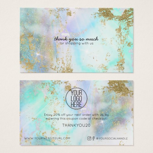 Simple moderne VOTRE LOGO ICI Remise Clients (Devant & derrière)