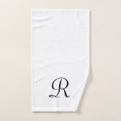Simple Moderne White Monogram Initiaal Bathroom Bad Handdoek (Handdoek)