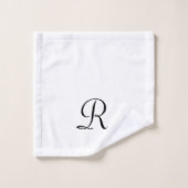 Simple Moderne White Monogram Initiaal Bathroom Bad Handdoek (Wasdoekje)