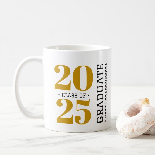 Simple Modernité Graduation Céramique Mug - Jaune (Avec donut)
