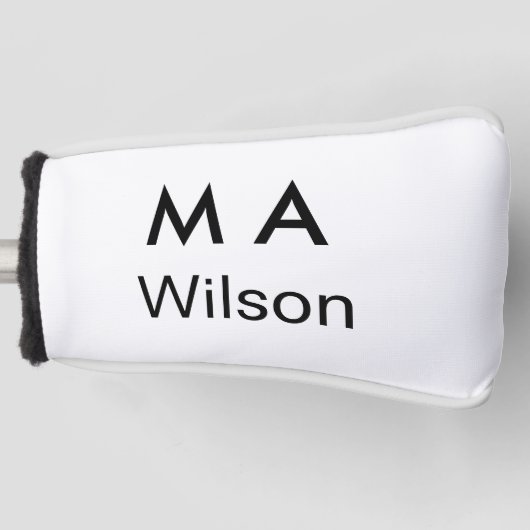 Simple monogram add your name letter man minimal golfheadcover (Voorkant)