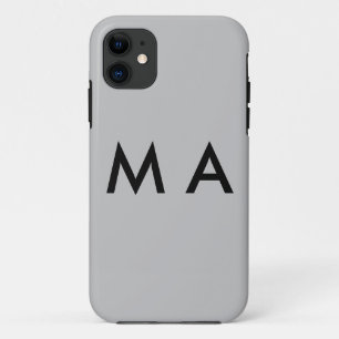 Simple monogram add your name letter man minimal t iPhone 11 hoesje