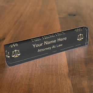 Simple Monogram Attorney Name Bord Naambordje
