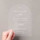 Simple Monogram Classic Wedding Acryl Uitnodigingen (Insitu (Draagbaar))