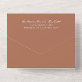 Simple Monogram Elegant Terracotta Wedding All In One Uitnodiging (Achterkant)