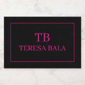 Simple Monogram Initial Custom Text QR label Likeurfles Etiket (Enkel label)