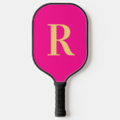 Simple Monogram Modern Hot Pink Pickleball Paddle (Voorkant)
