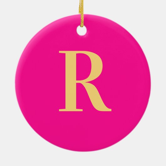 Simple Monogram Modern Keramisch Ornament (Achterkant)