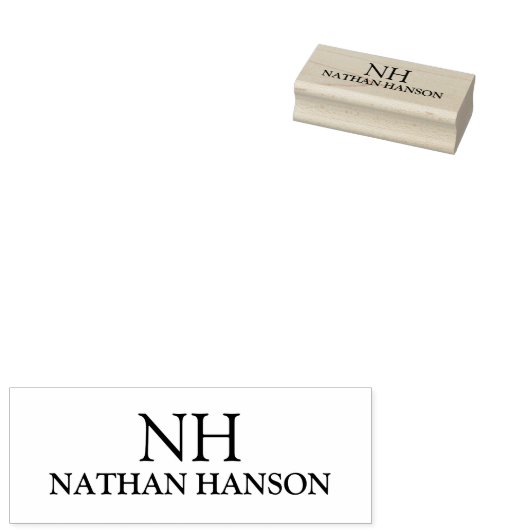 Simple Monogram Modern Rubberstempel (Gestempeld)