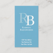 Simple Monogram QR Code Blue | Connect with Me Visitekaartje (Voorkant)