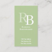 Simple Monogram QR Code Green | Connect with Me Visitekaartje (Voorkant)