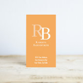 Simple Monogram QR Code Orange | Connect with Me Visitekaartje