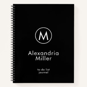 Simple Monogram To-Do List Journal Notitieboek