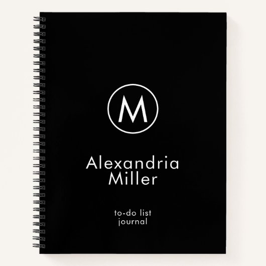 Simple Monogram To-Do List Journal Notitieboek (Voorkant)