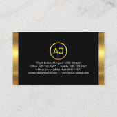 Simple Monogram With Gold Frame Visitekaartje (Achterkant)