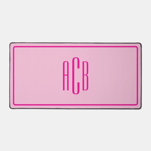 Simple Monogramme À Trois Lettres Rose Chaud (Recto)