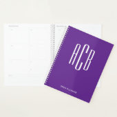 Simple Monogramme À Trois Lettres Violet Royal (Devant avec enveloppe)