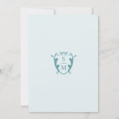 Simple Monogramme Bleu Clair Faire-Part de Conserv (Dos)