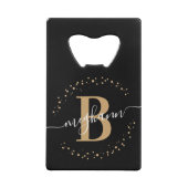 Simple Monogramme Féminin Noir Or Nom (Dos)
