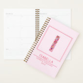 Simple Monogramme Floral Rose Pâle Lettre I (Devant avec enveloppe)
