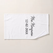 simple monogramme minimal mrs M nom date année Thr (Serviette à main)