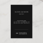 Simple monogramme moderne élégant carte de visite (Dos)