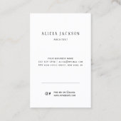 Simple monogramme moderne élégant carte de visite (Dos)