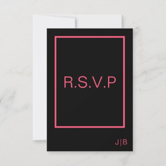 Simple monogramme moderne mariage RSVP CARD (Devant)