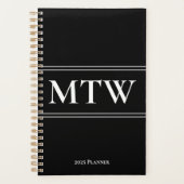 Simple Monogramme noir et blanc Texte 2025 (Devant)