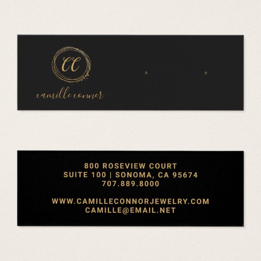 Simple Monogramme Or Joaillerie Designer Boucles d (Devant & derrière)