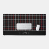 Simple Monogramme Rouge Noir Plaid Motif Moderne (Clavier et souris)