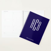 Simple Monogramme Trois Lettres Bleu Foncé (Devant avec enveloppe)
