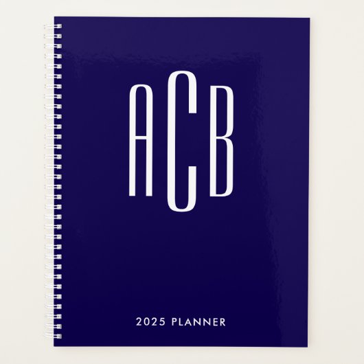 Simple Monogramme Trois Lettres Bleu Foncé (Devant)