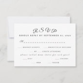 Simple Monogramme Vintage Faux Or Mariage RSVP (Devant)