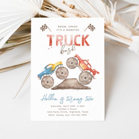 Simple Monster Truck Invitation Anniversaire | Mod