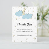 Simple Moon Thank You Card Bedankkaart (Staand voorkant)